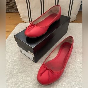 7W J Crew Classic Leather Ballet Flats (Red)